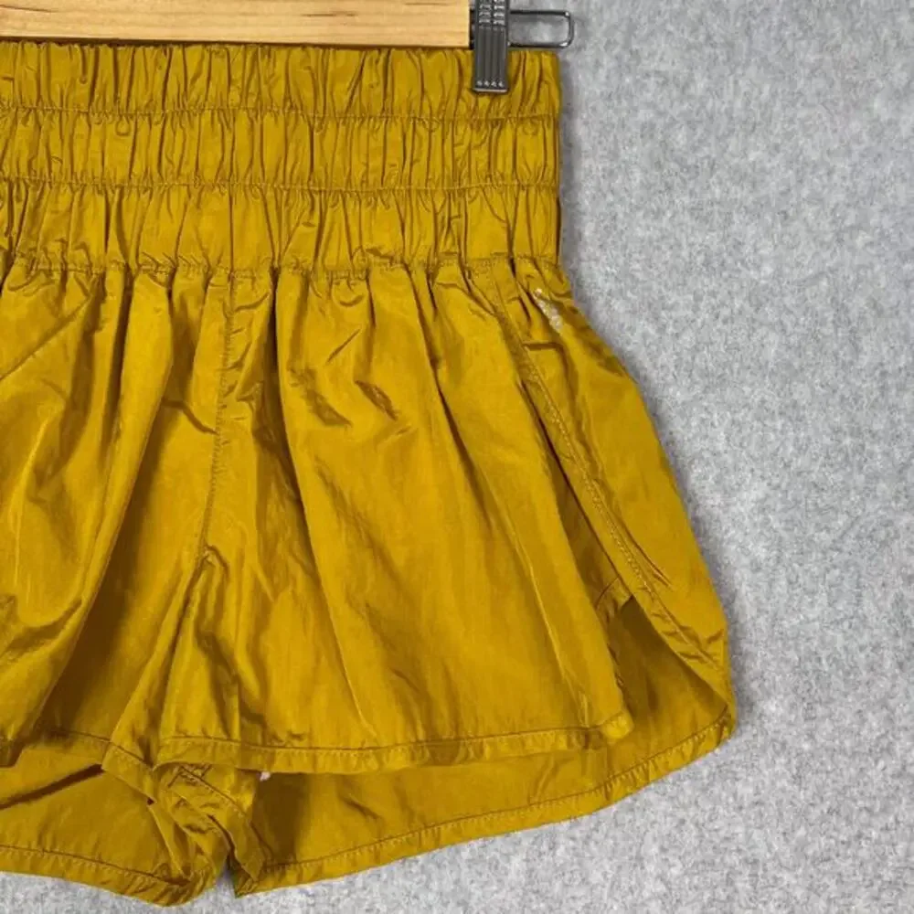 Free People Movement Size Small Gold The Way‎ Home Shorts Athleisure Running